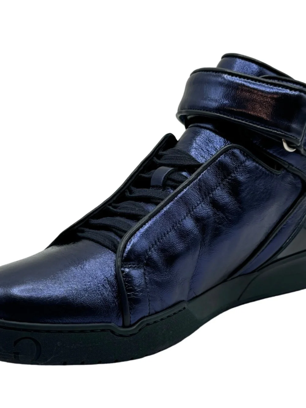 Gucci Mens Blue Leather High Top Sneakers 337216 5G Fits US 7-7.5 NIB